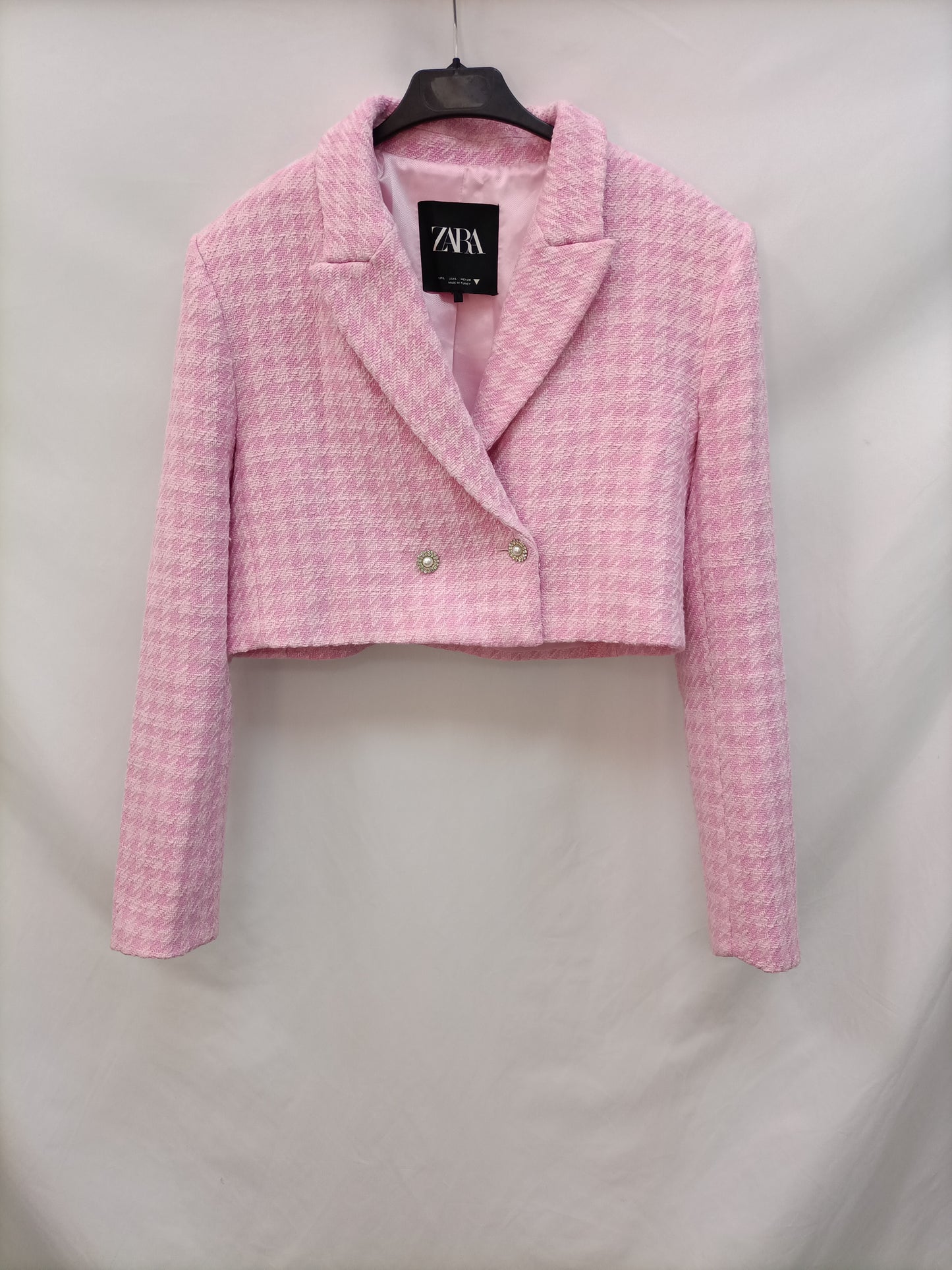 ZARA.Blazer cropped Rosa T.L