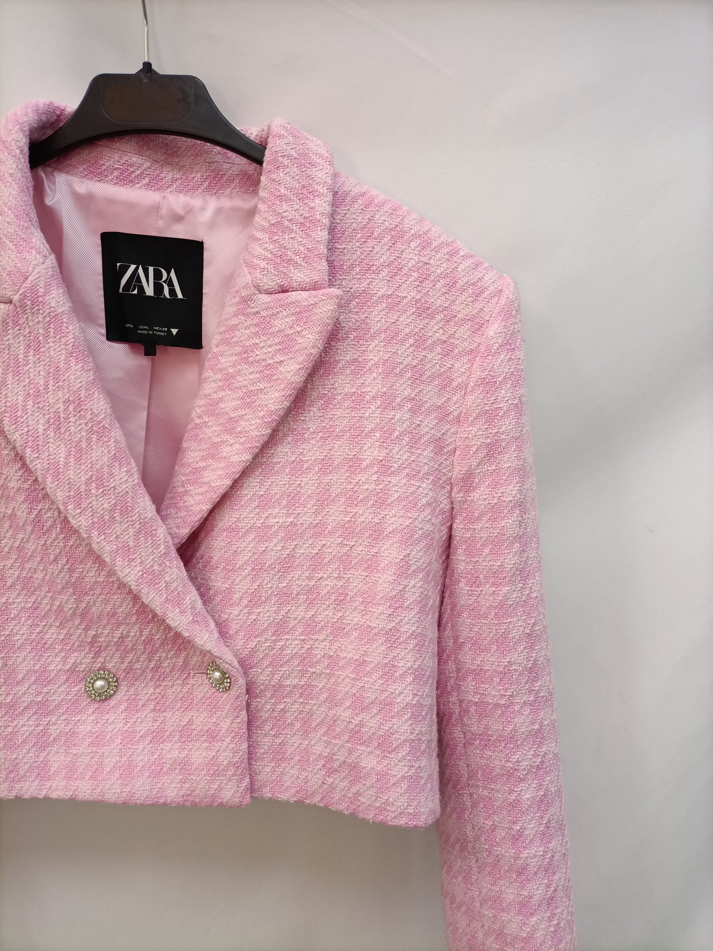 ZARA.Blazer cropped Rosa T.L