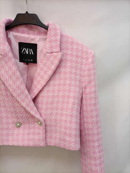 ZARA.Blazer cropped Rosa T.L