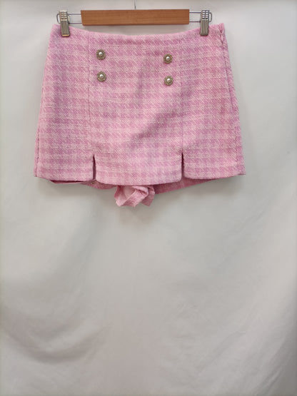 ZARA.Falda pantalón rosa botones Joya T.M