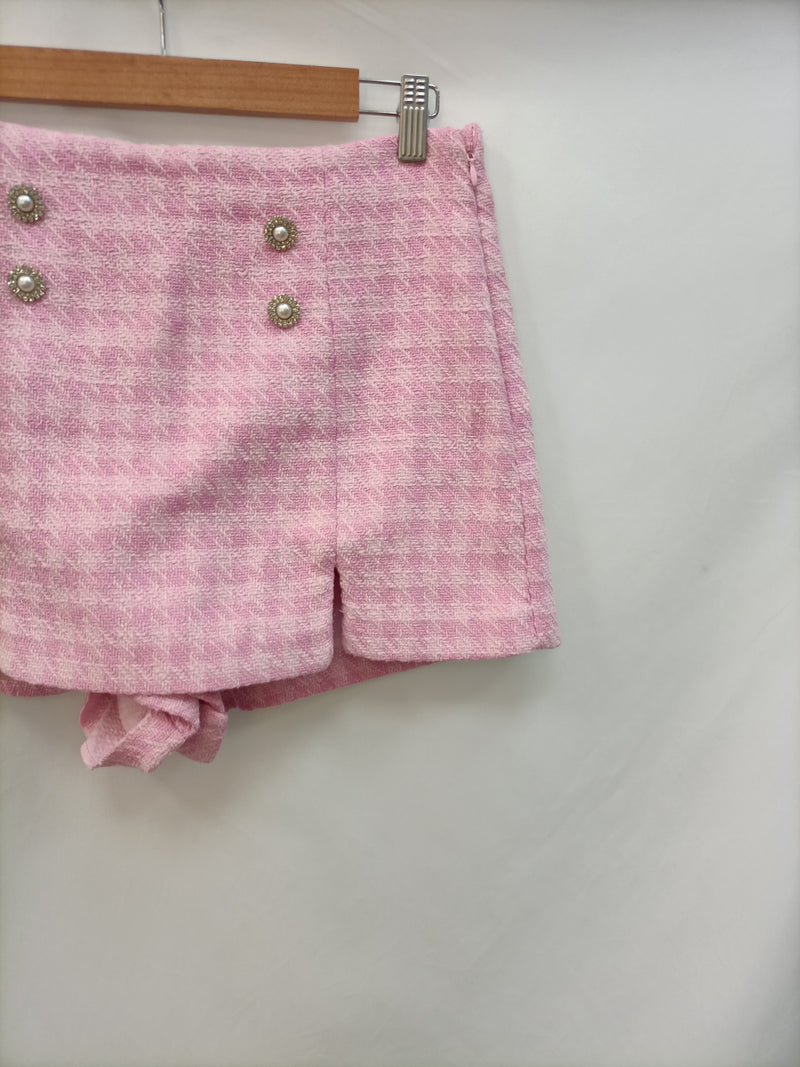 ZARA.Falda pantalón rosa botones Joya T.M