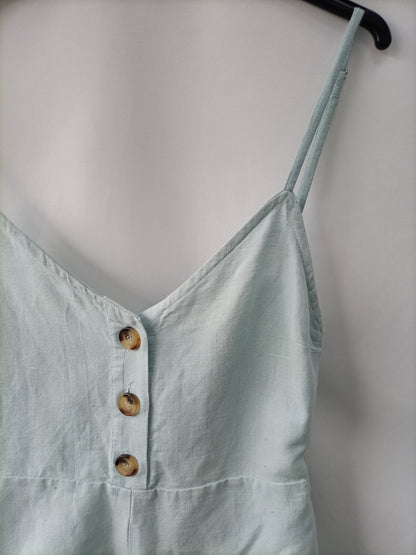 PULL&BEAR. Mono azul lino T.s