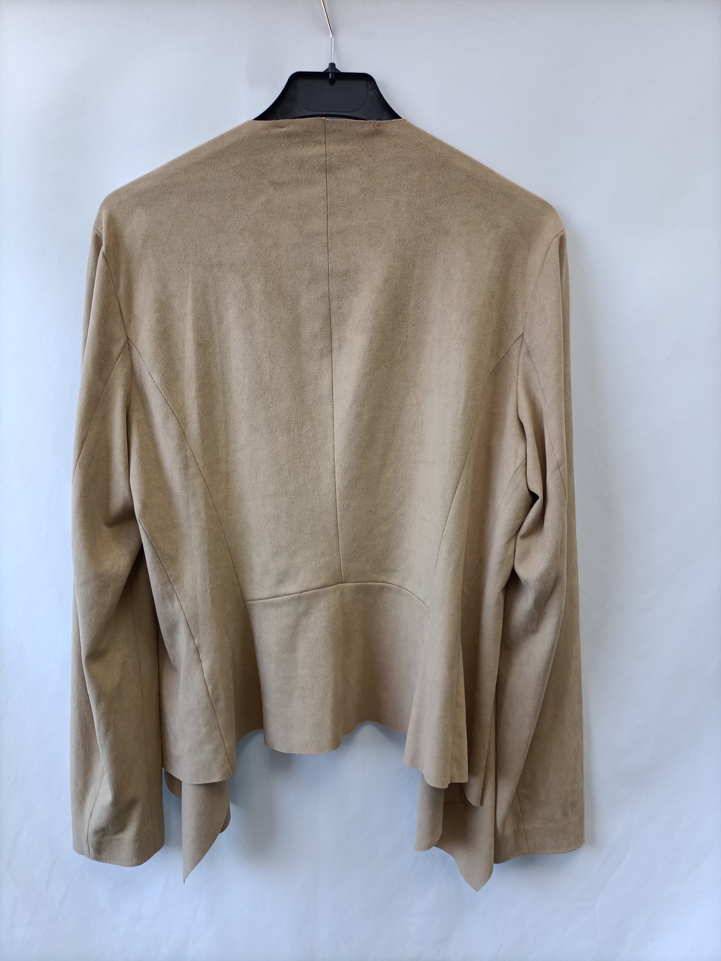 ZARA. Chaqueta antelina beige T.m