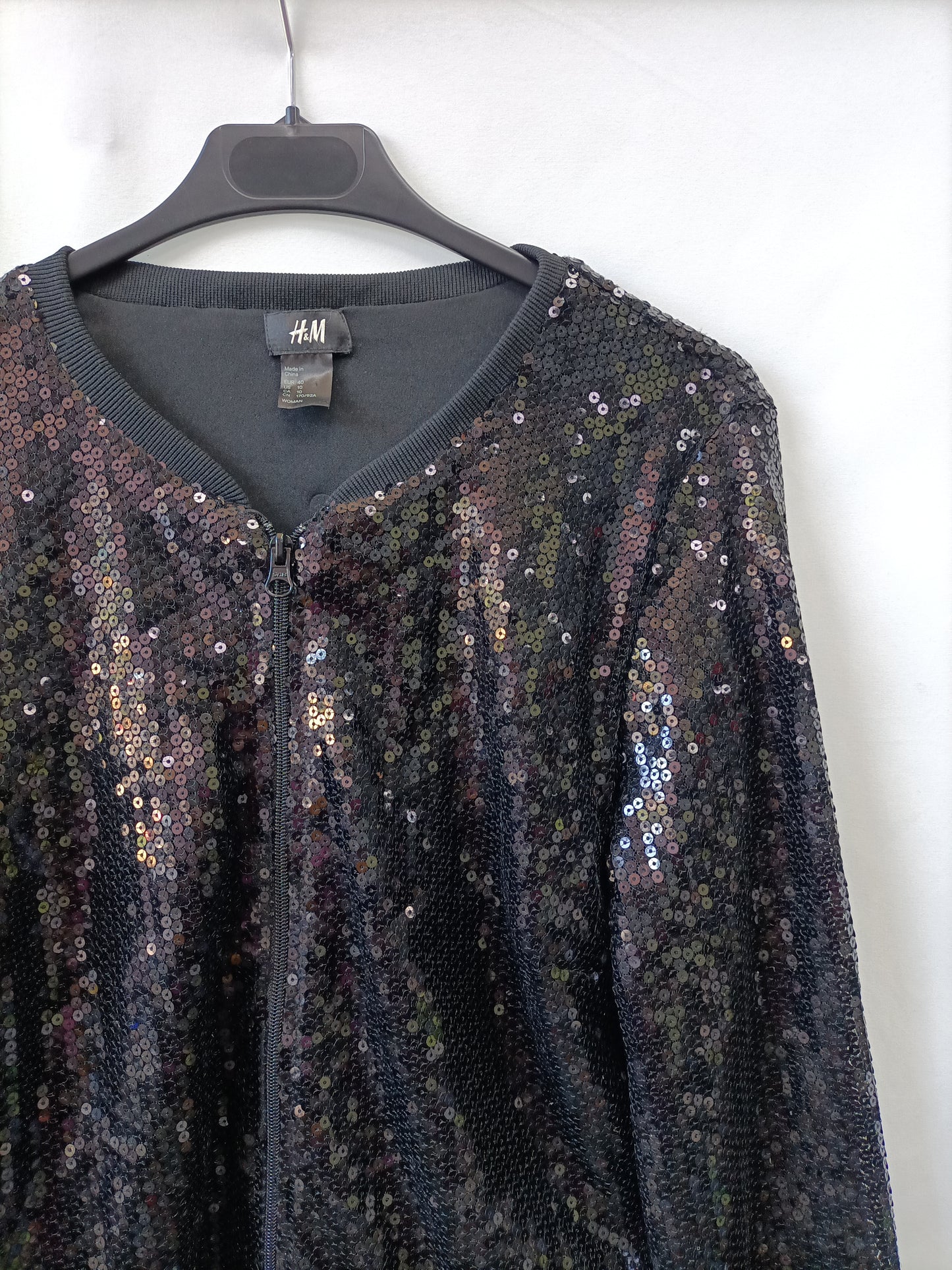 H&M. Bomber lentejuelas T.40 (m)