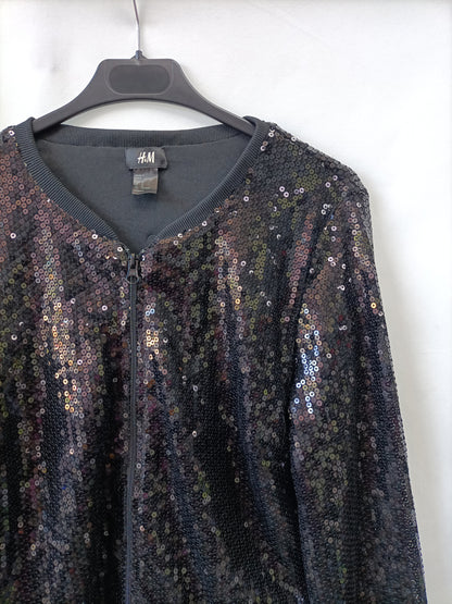 H&M. Bomber lentejuelas T.40 (m)