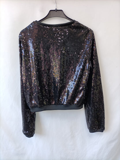 H&M. Bomber lentejuelas T.40 (m)