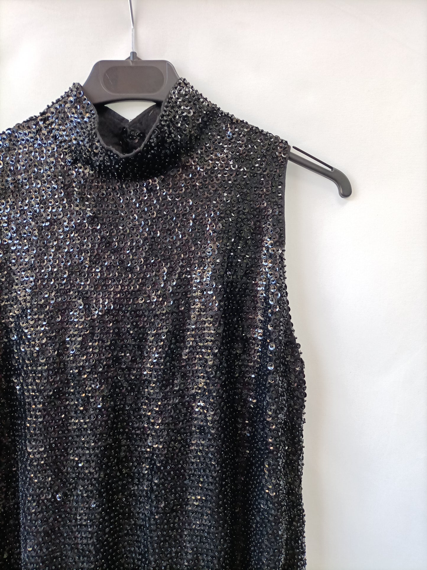 OTRAS. Top lentejuelas negro Tu(s)