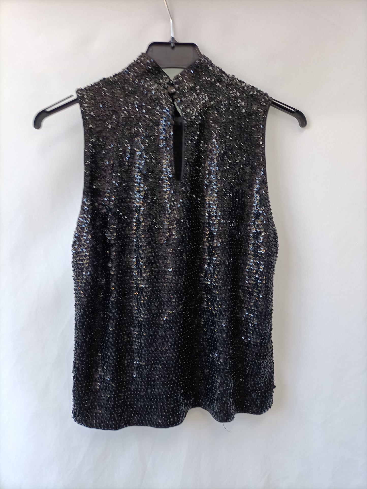 OTRAS. Top lentejuelas negro Tu(s)