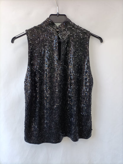 OTRAS. Top lentejuelas negro Tu(s)