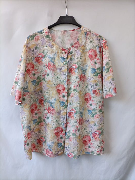 OTRAS. Blusa flores vintage T.u(m/l)