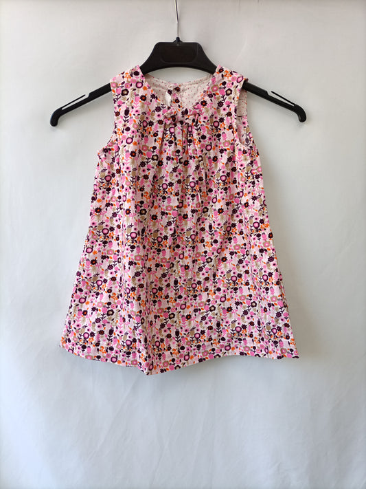 H&M. Vestido micropana flores T.12/18 meses