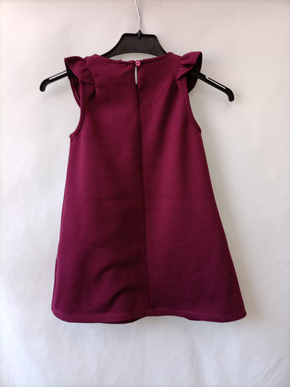 EL CORTE INGLÉS. Vestido burdeos T.5/6 A