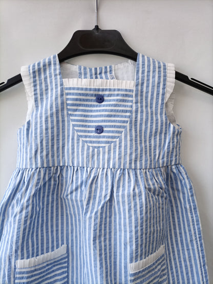 OTRAS. Vestido rayas azules T.2A