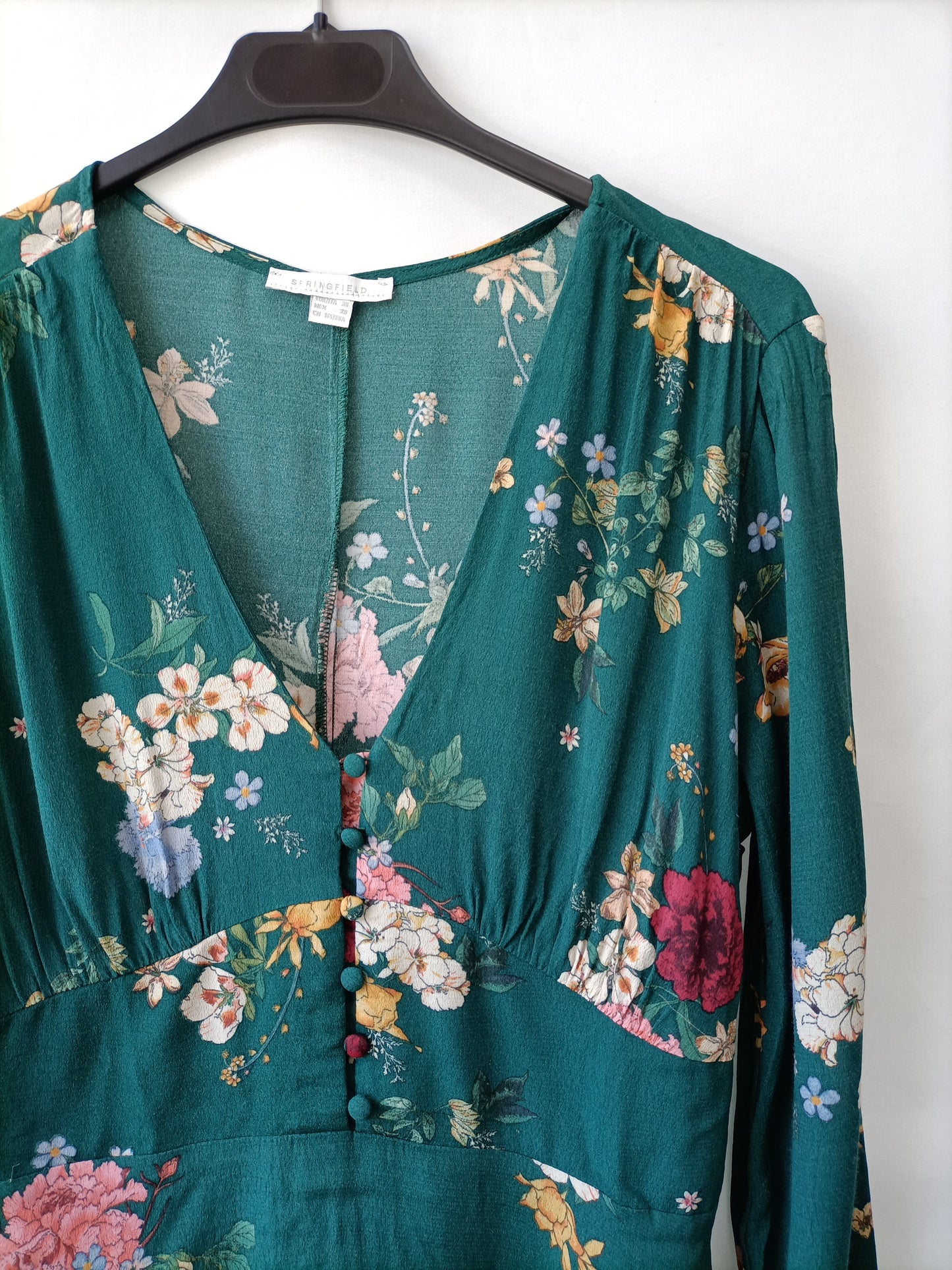 SPRINGFIELD. Vestido corto flores T.38