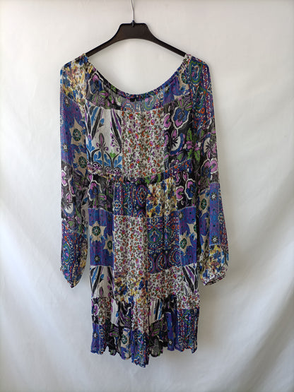 MAILLE DEMOSELLE.Vestido hippie chic T.u