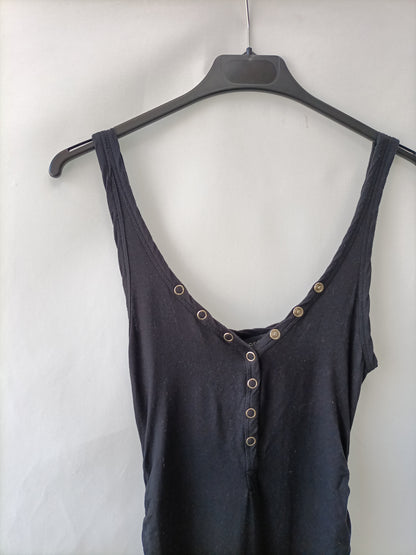 TWENTY.Vestido midi negro T.xs