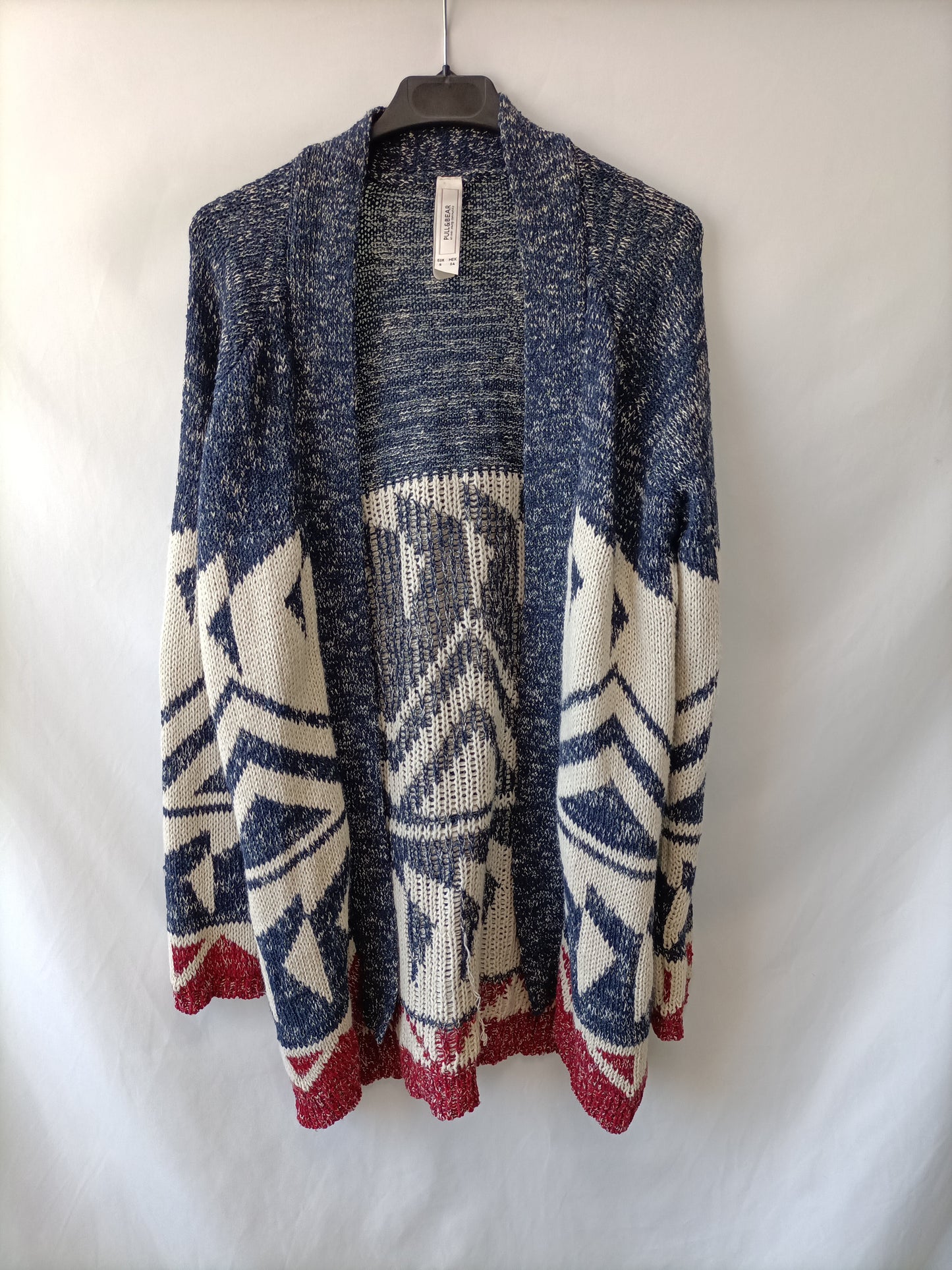 PULL&amp;BEAR.Blue and white cardigan TS