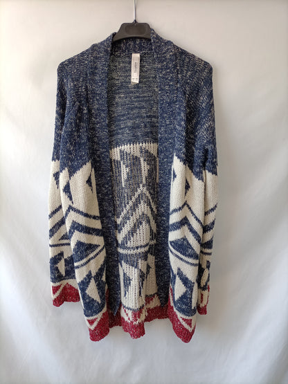 PULL&amp;BEAR.Blue and white cardigan TS