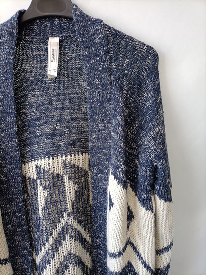 PULL&amp;BEAR.Blue and white cardigan TS