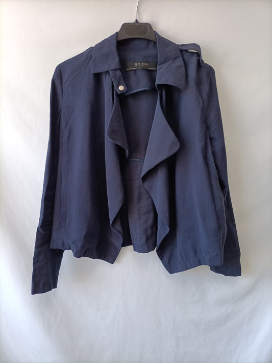 ZARA.Chaqueta Fina azul T.XS