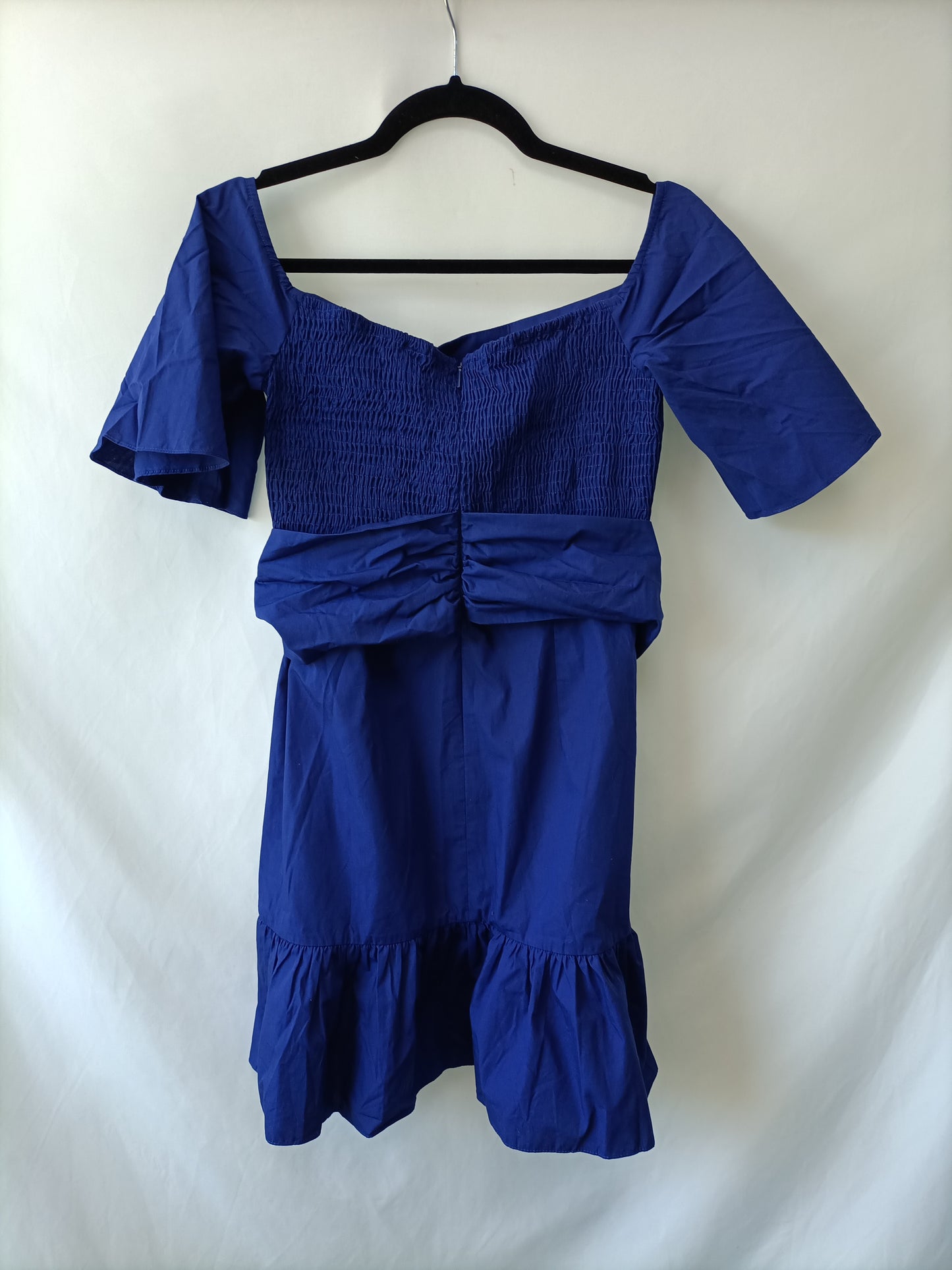 MANGO.Blue dress with ruffles TL