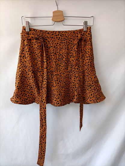 STRADIVARIUS.Animal print pant skirt TM