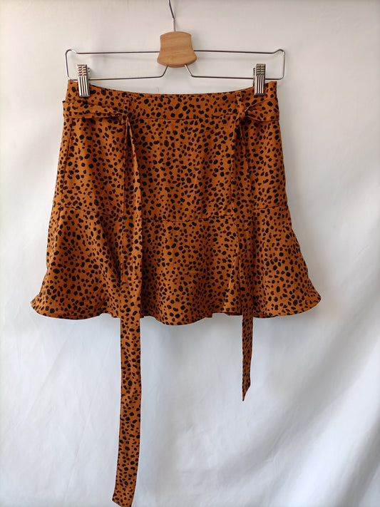STRADIVARIUS.Animal print pant skirt TM