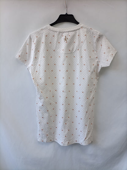 VALECUATRO. camiseta blanca puntitos T.L
