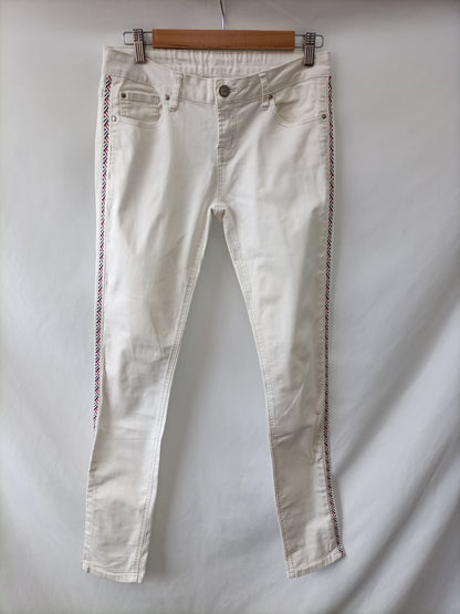 KOOKAï. White skinny pants with embroidered sides, size 36