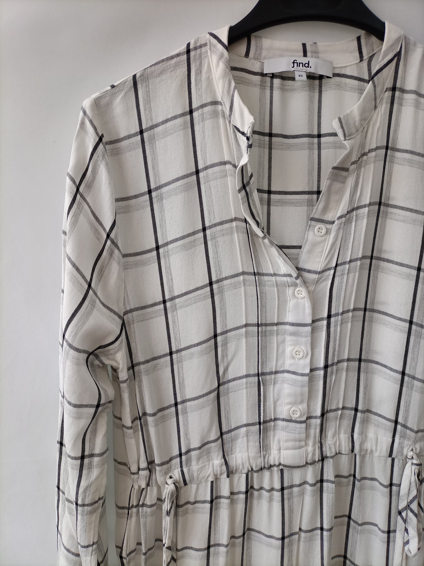 FIND. Vestido blanco de cuadros T xs