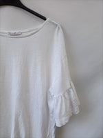 ZARA. Camiseta blanca T.m