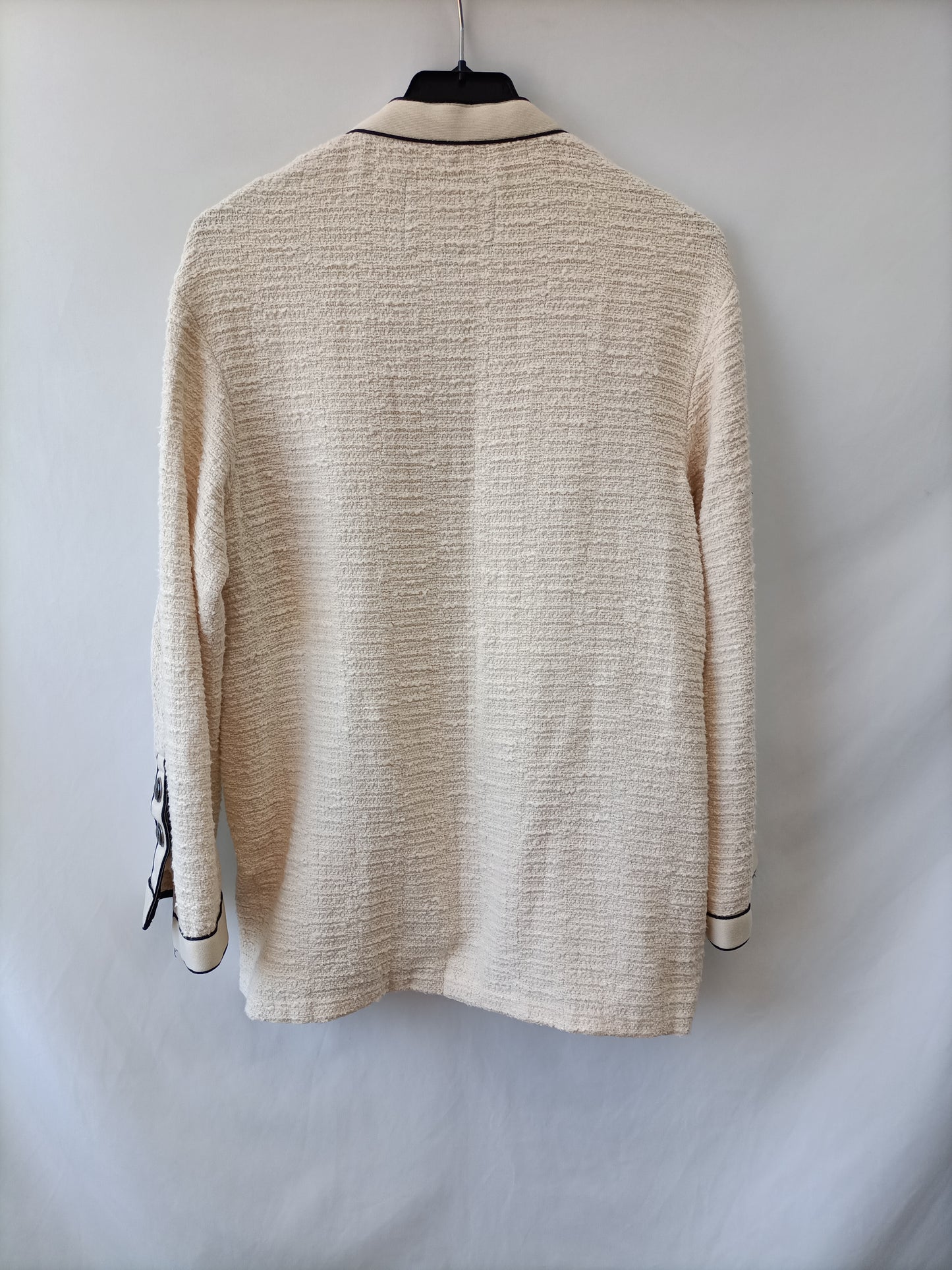 MAJE. Chaqueta beige tweed T.36
