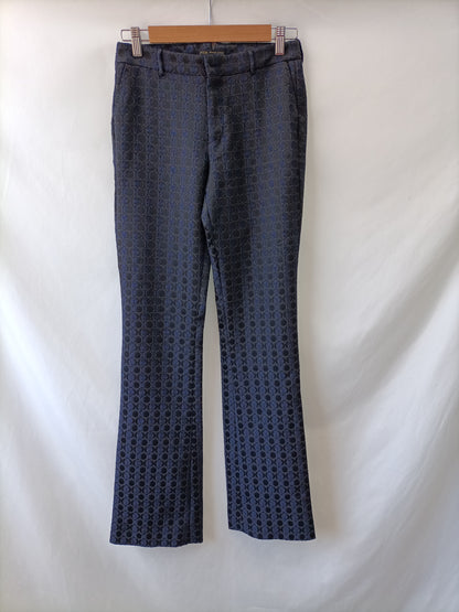 PT01. Blue printed trousers S.40(34)