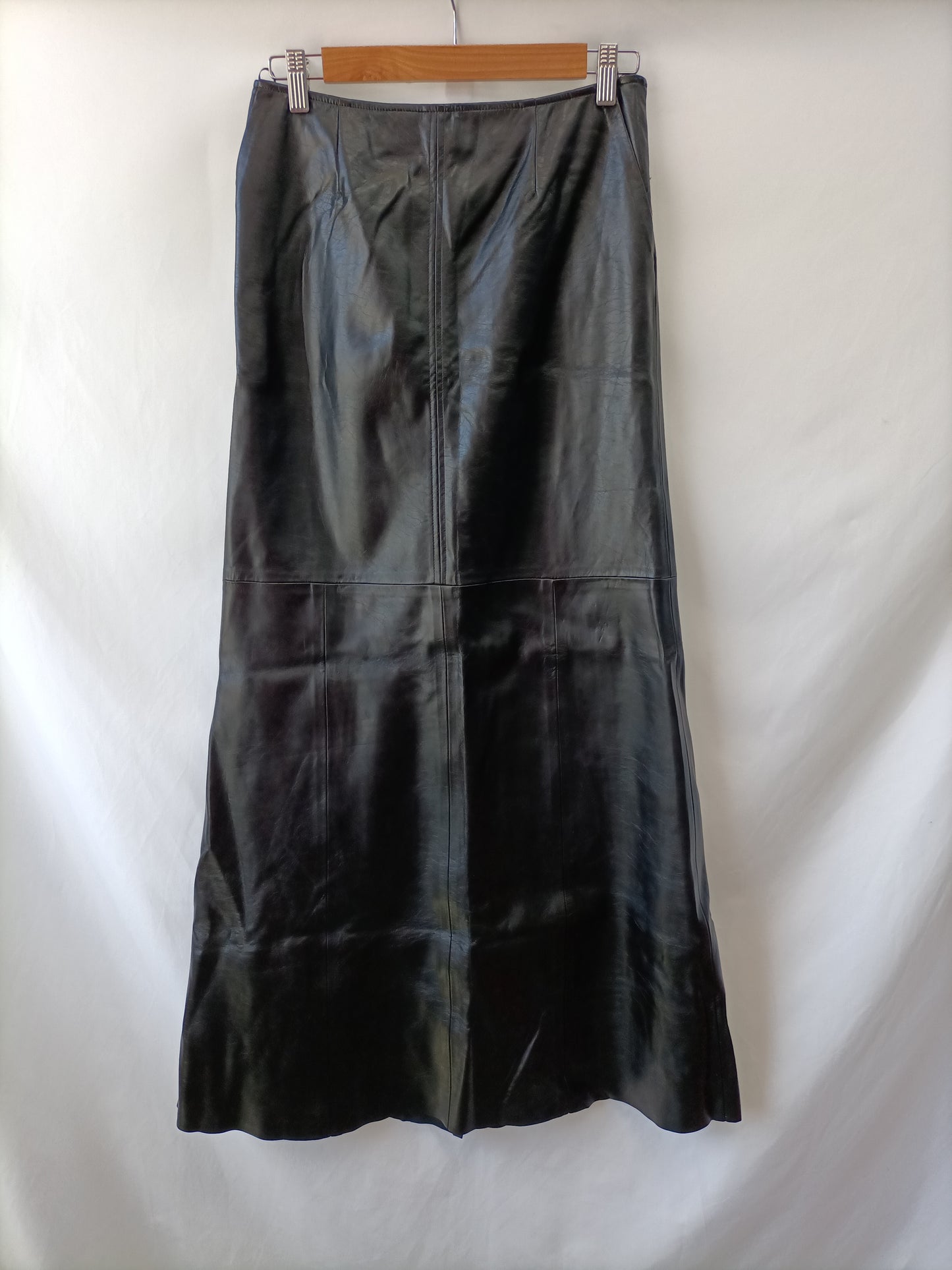 REPLAY. Black faux leather skirt, size 32