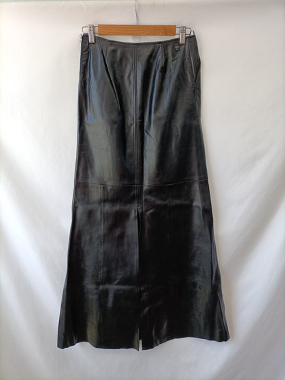 REPLAY. Black faux leather skirt, size 32