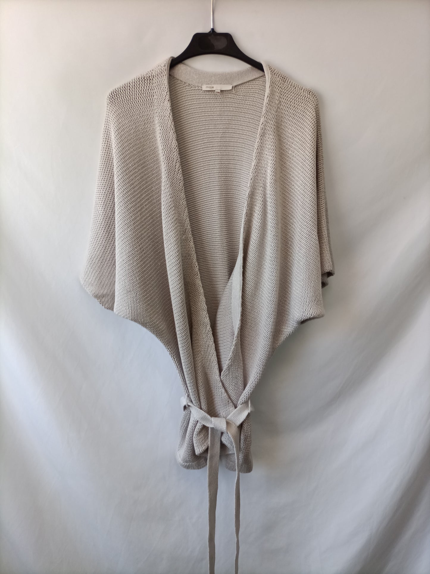 MAJE. Cárdigan gris hilos T.s/m