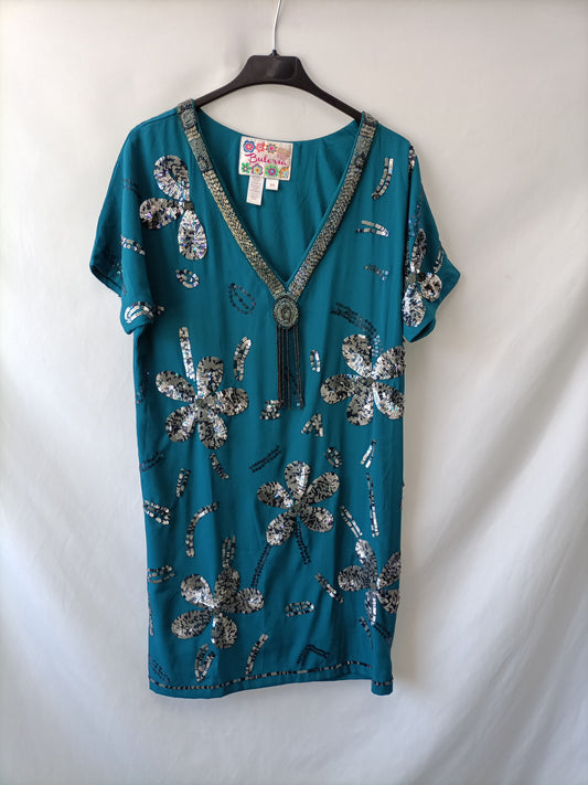 BULERIA. Sequined floral dress TM