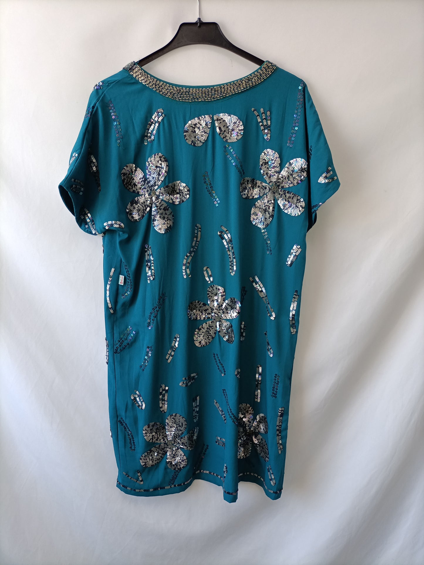 BULERIA. Vestido flores lentejuelas T.m