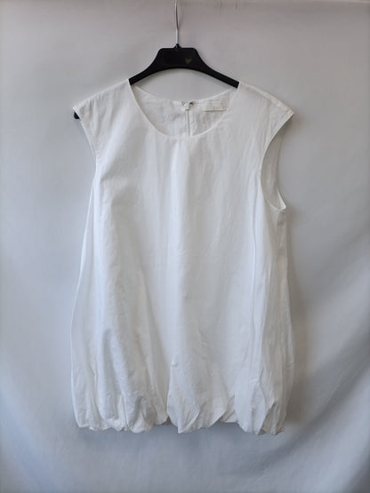 COS.White elastic blouse S.38