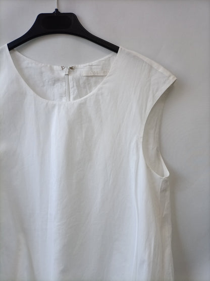 COS.White elastic blouse S.38