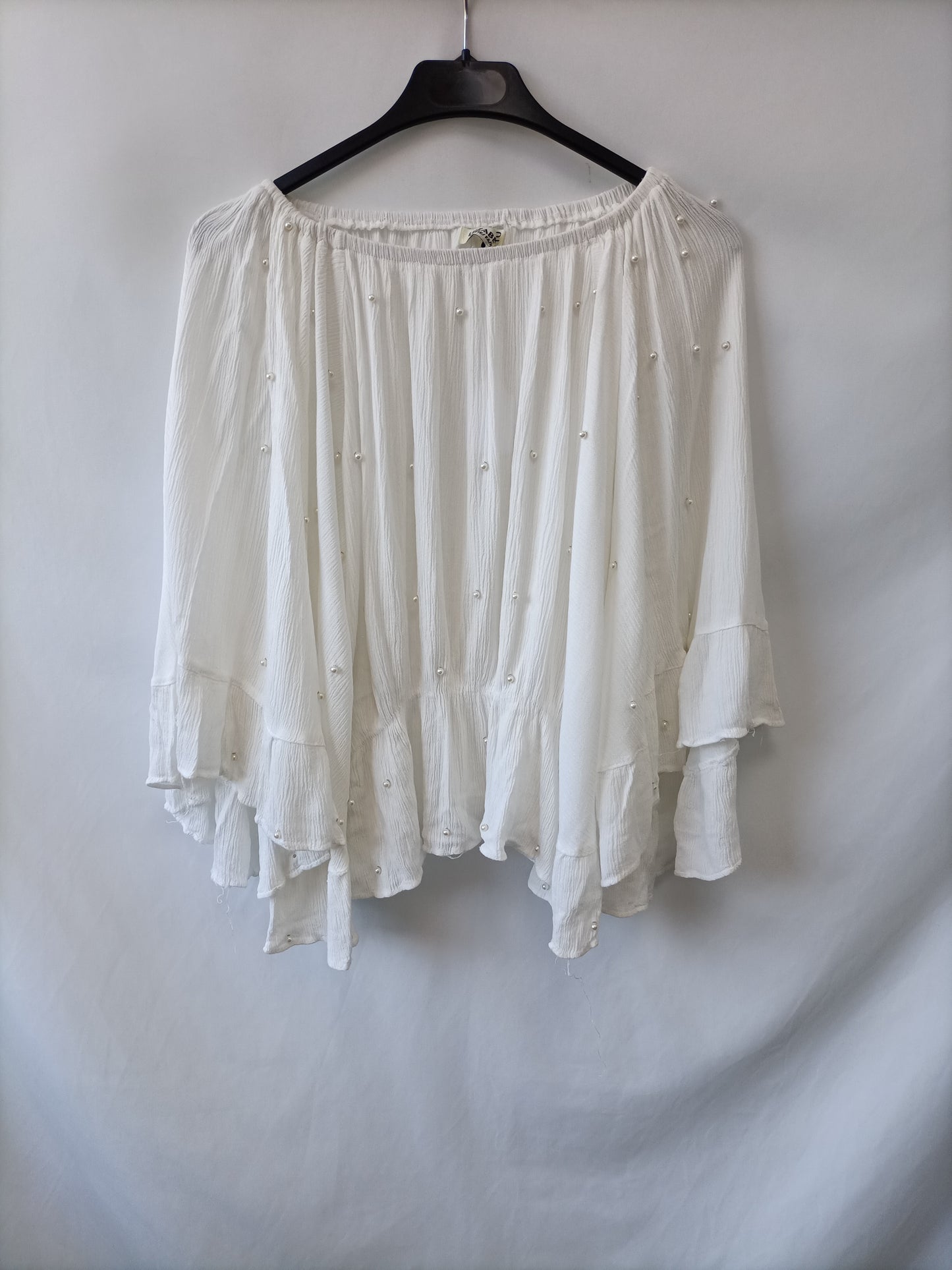 OTRAS. Top blanco perlas Tu