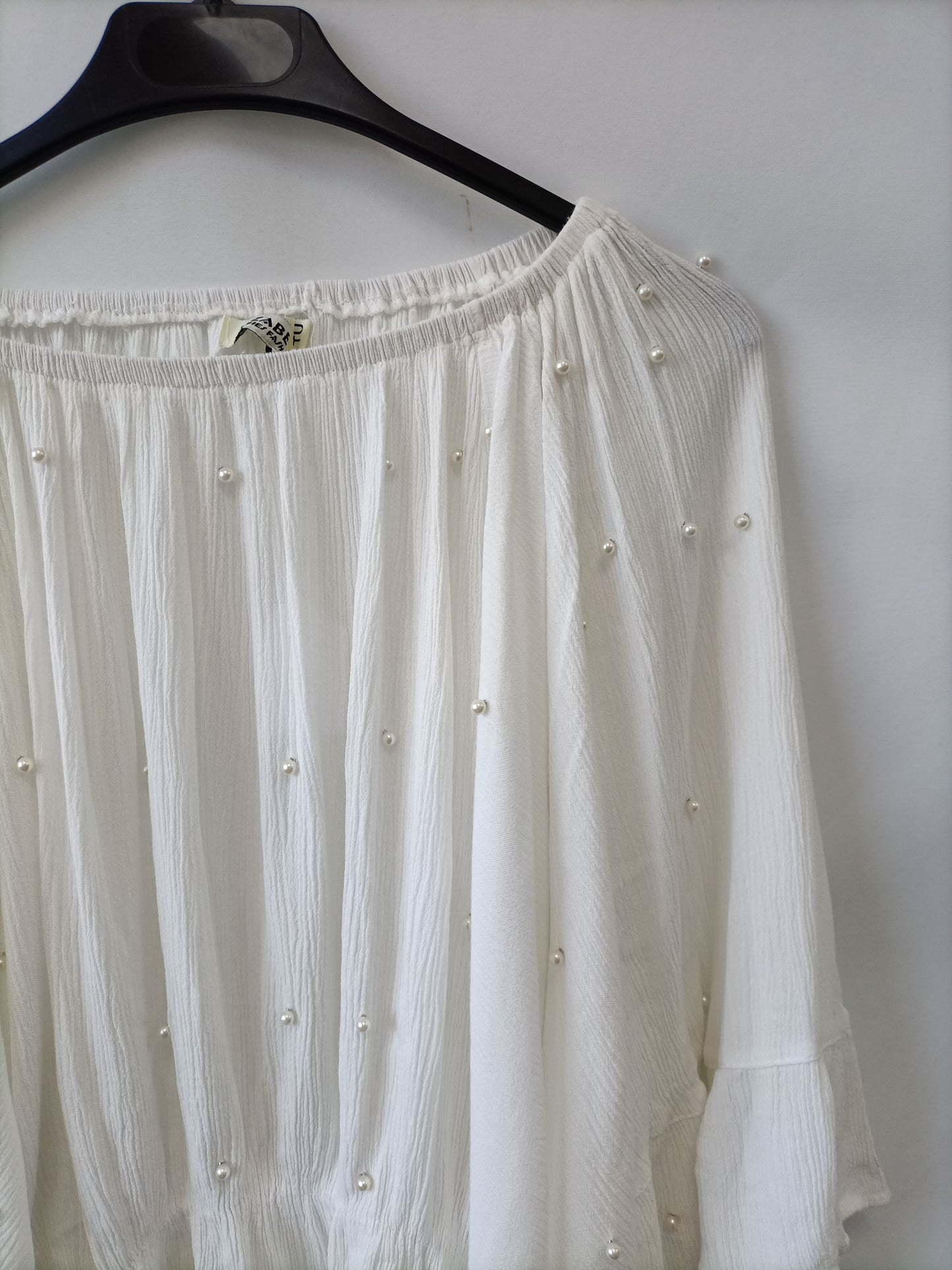 OTRAS. Top blanco perlas Tu