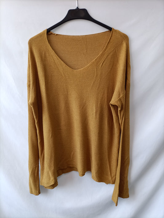 OTRAS.Jersey punto fino mostaza TU(s/m)