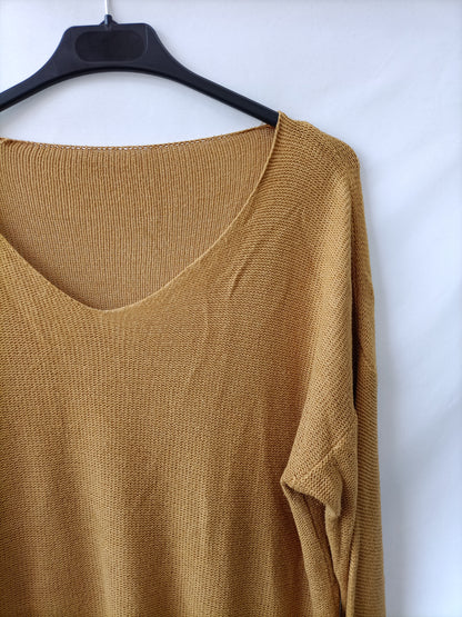 OTRAS.Jersey punto fino mostaza TU(s/m)