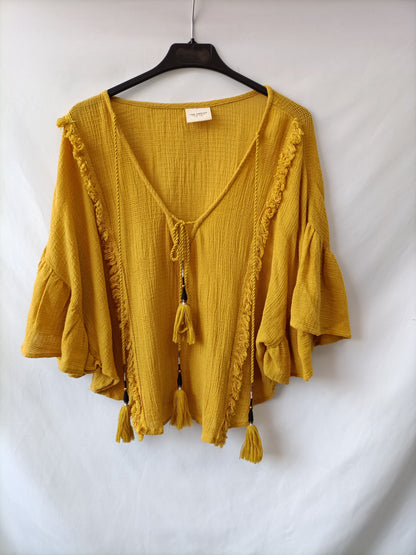 TEN TWELVE.Blusón amarillo flexos T.s/m
