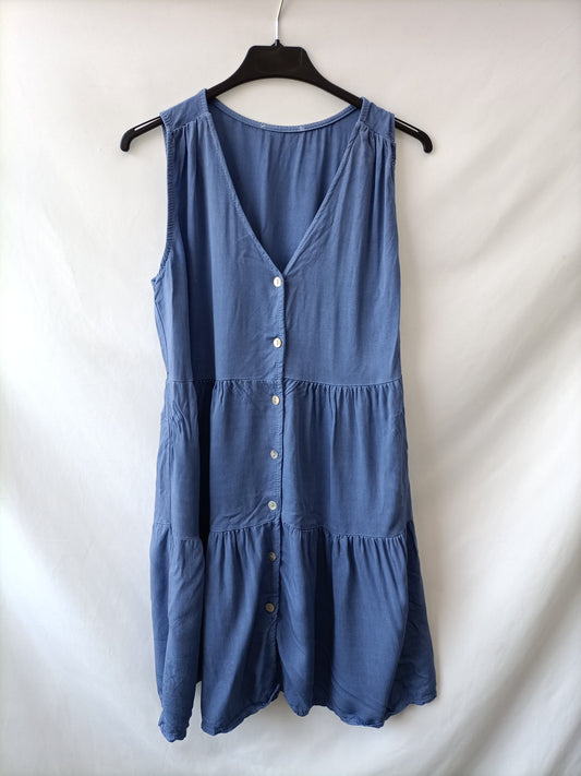 OTRAS. Vestido azul Abotonado Tu(s)