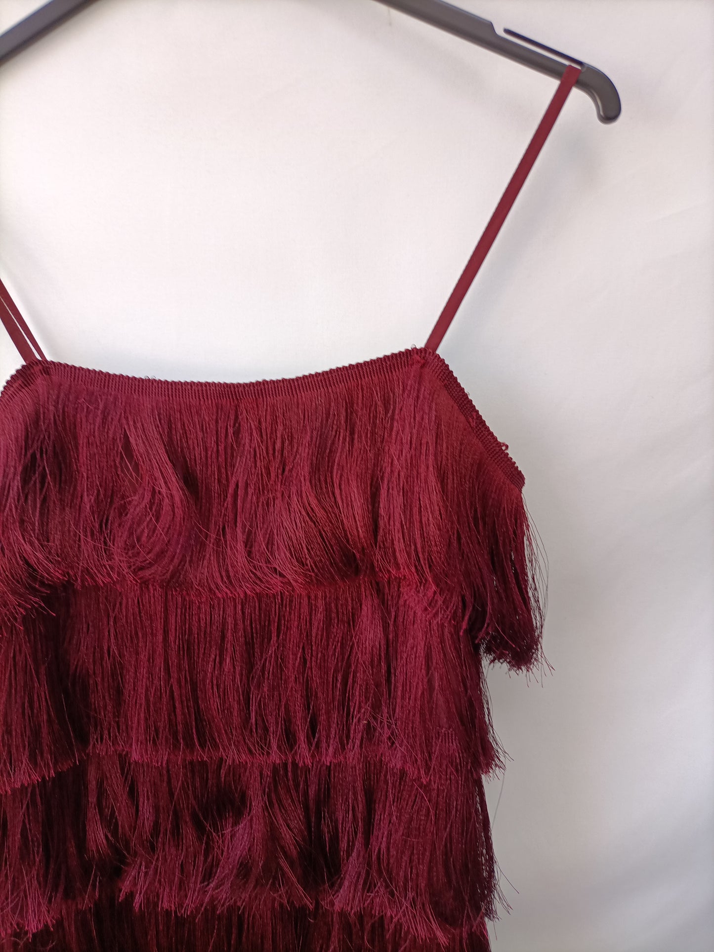 MANGO.Vestido flecos T.XS