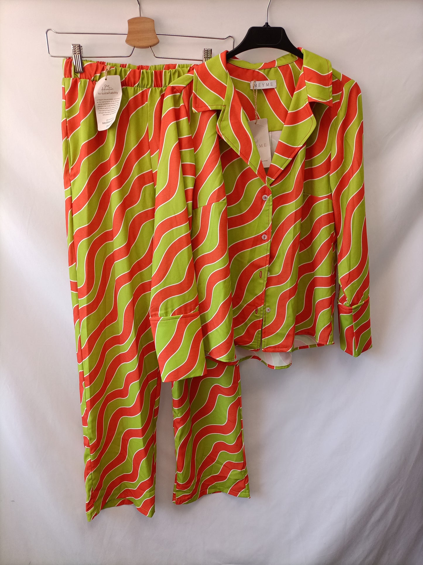 MEYME.Pantalones estampado geométrico T.S