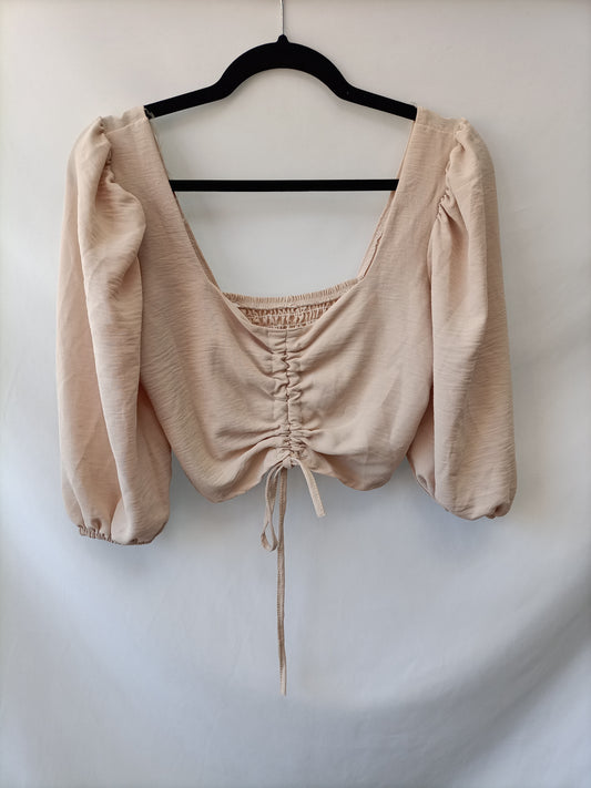 OTRAS.Croptop beige mangas T.S