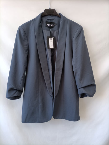 PIECES.Blazer larga azul T.L